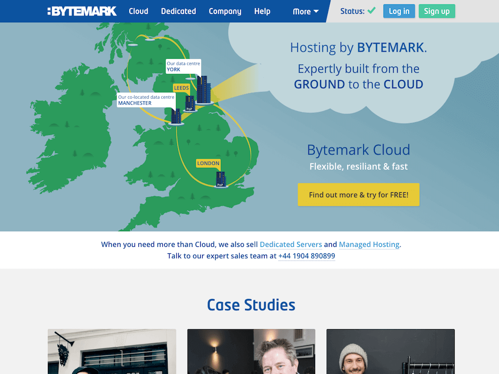 Screenshot of Bytemark.co.uk